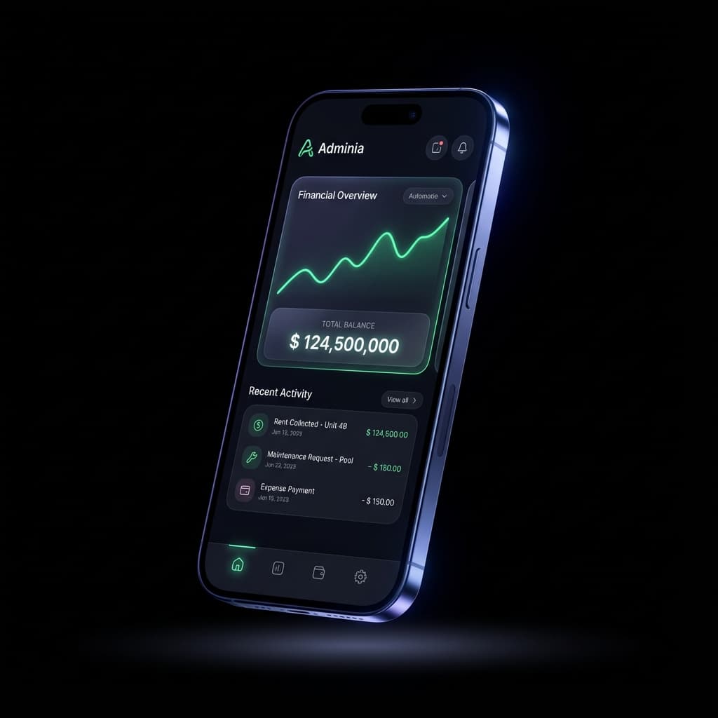 Adminia Mobile Dashboard